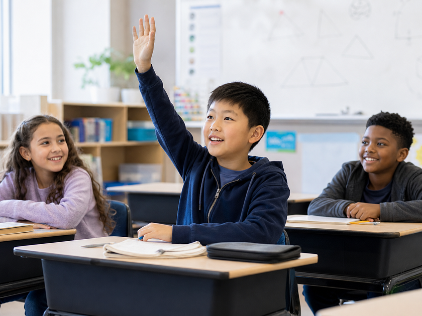 Students solve a hands-on competition mathematics problem